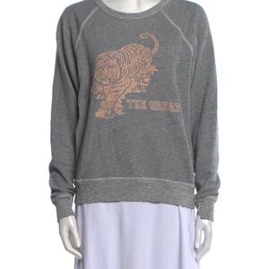 THE GREAT. Heather Gray Printed Sweatshirt